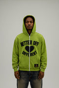 TC BetterBaby Better Off Different rhinestone zip hoodie male front view